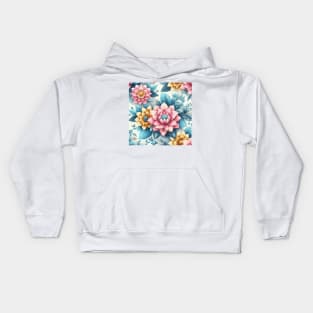 Pink Spring Flowers Kids Hoodie